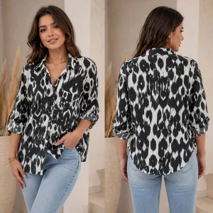 شومیز تک رنگ لینن مارک Olsey