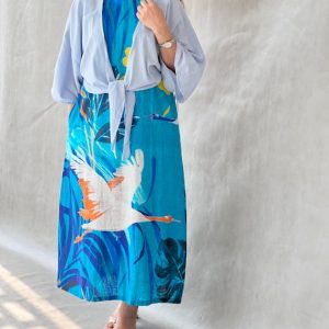پیراهن لینن رنگی